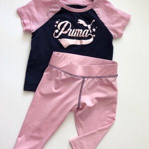2T Puma two-piece outfit. Pink & Navy.